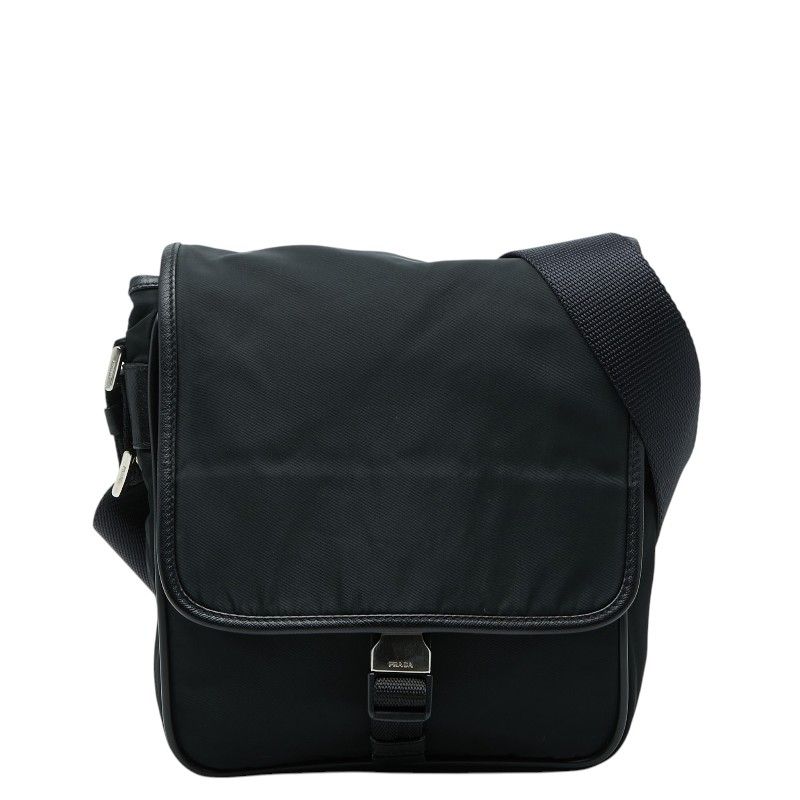 Prada Crossbody Shoulder Bag Black Nylon Leather