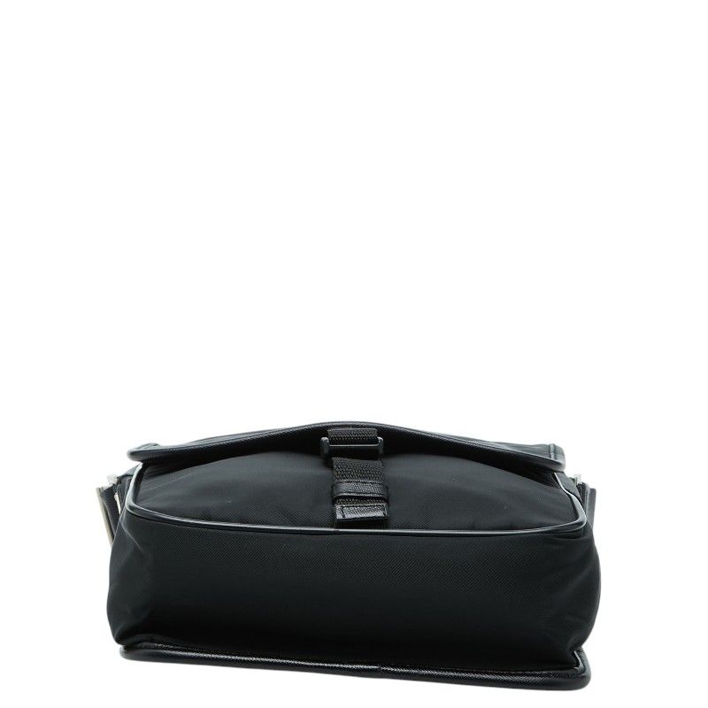 Prada Crossbody Shoulder Bag Black Nylon Leather — view 3