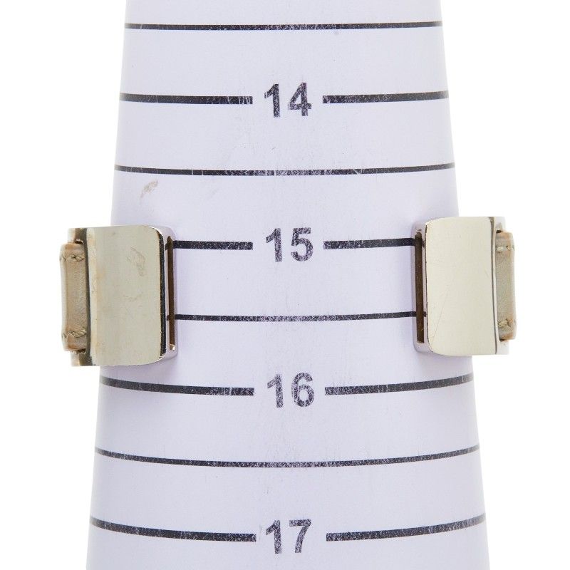 Hermes Bangle Silver Gray Metal Leather 1- Bracelet — view 6