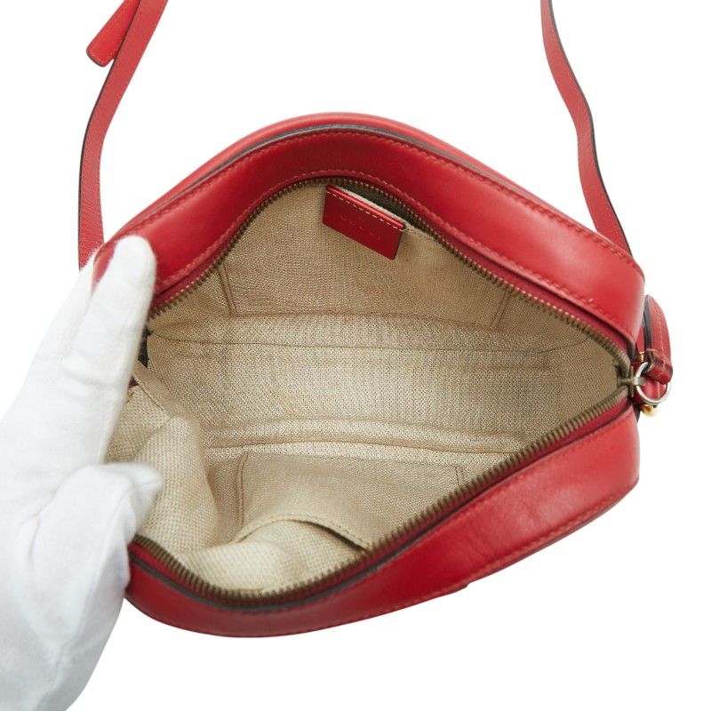 Gucci Web Crossbody Shoulder Bag Beige Brown Leather — view 8