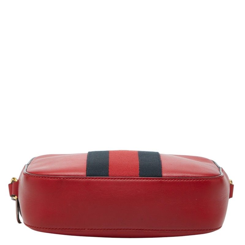 Gucci Web Crossbody Shoulder Bag Beige Brown Leather — view 3