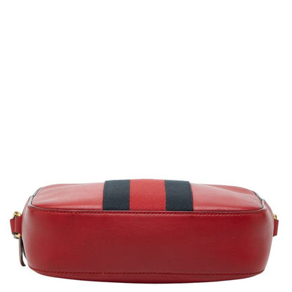 Gucci Web Crossbody Shoulder Bag Beige Brown Leather — view 3