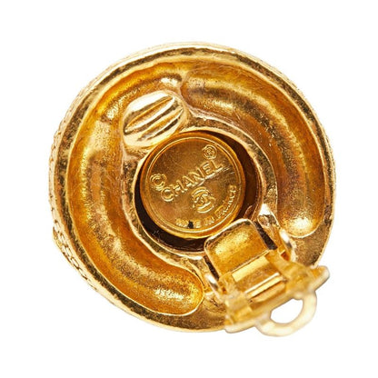 Chanel CC Logo Earrings Gold Plated Taiga Eye — view 4