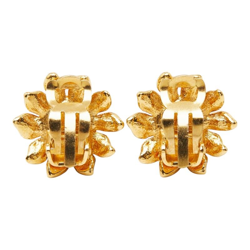 Chanel Flower Motif Earrings Gold — view 3