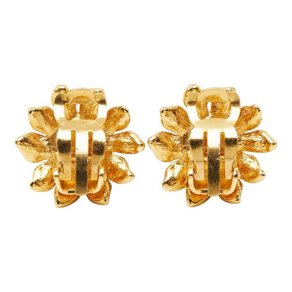 Chanel Flower Motif Earrings Gold — view 3