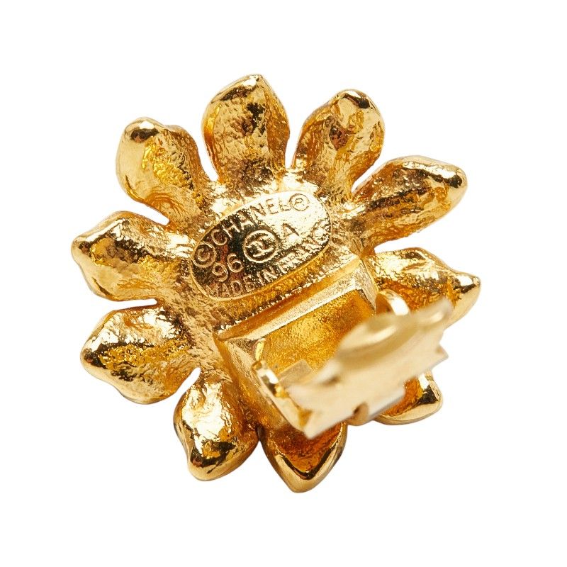 Chanel Flower Motif Earrings Gold — view 4