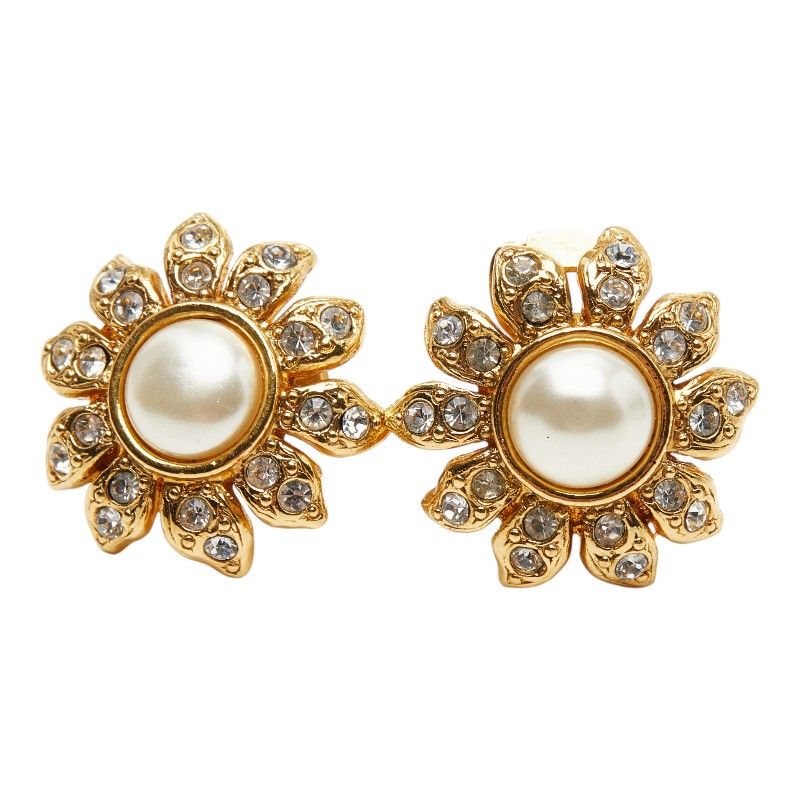 Chanel Flower Motif Earrings Gold