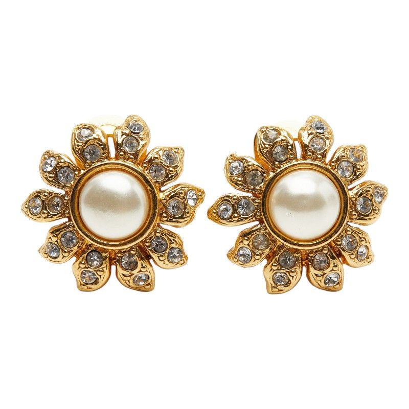 Chanel Flower Motif Earrings Gold — view 2
