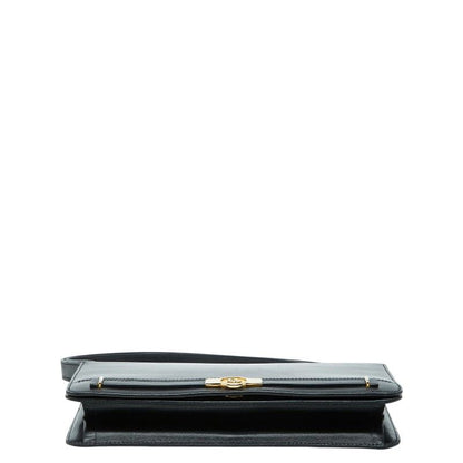 Dior Logo Shoulder Bag Black Leather — view 3