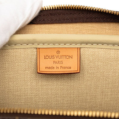 Louis Vuitton Monogram Deauville Handbag Brown Leather — view 5