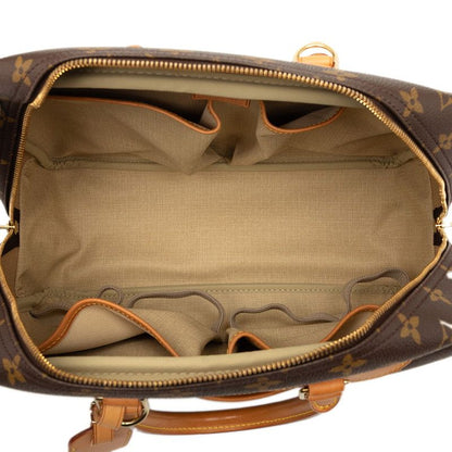 Louis Vuitton Monogram Deauville Handbag Brown Leather — view 4