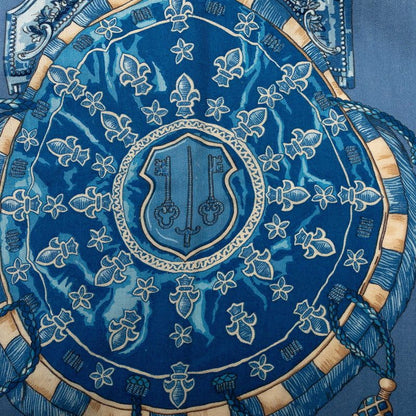 Hermes Carre Geant 140 les Cles the Keys Rare Key Scarf Light Blue Multicolor — view 3