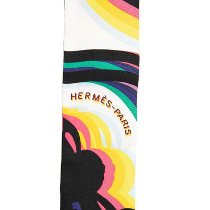 Hermes Twilly Brides de Gala Ceremonial Bridle Scarf Multicolor Silk — view 3