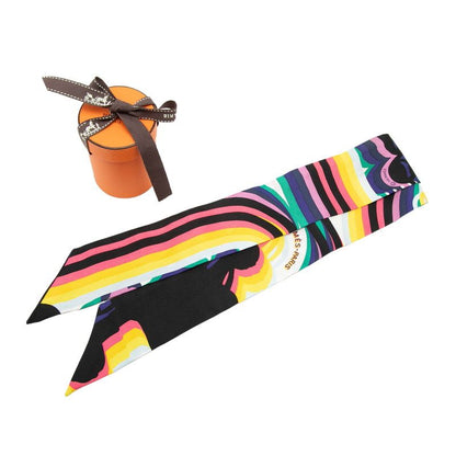 Hermes Twilly Brides de Gala Ceremonial Bridle Scarf Multicolor Silk — view 5