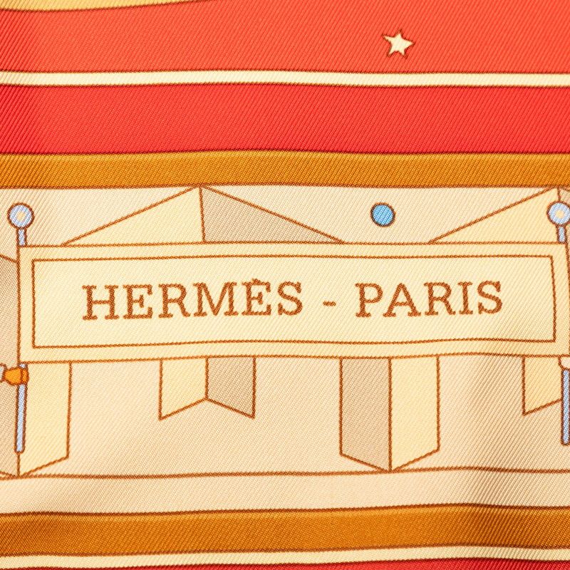 Hermes Carre 90 Donner la Reach Out Scarf Red Multicolor Silk — view 6
