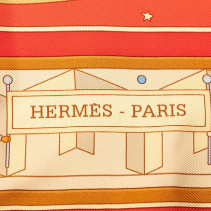Hermes Carre 90 Donner la Reach Out Scarf Red Multicolor Silk — view 6