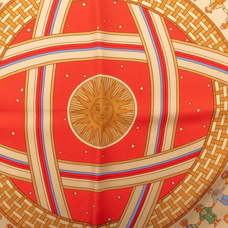 Hermes Carre 90 Donner la Reach Out Scarf Red Multicolor Silk — view 3