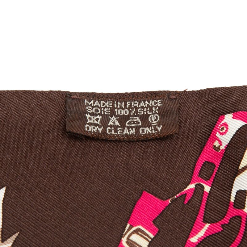 Hermes Tout en Carre Everything Is in Scarf Brown Multicolor Silk — view 4
