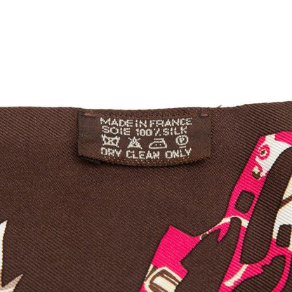 Hermes Tout en Carre Everything Is in Scarf Brown Multicolor Silk — view 4