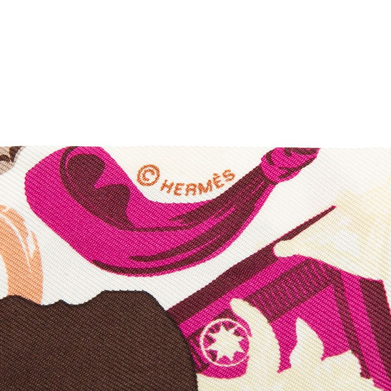 Hermes Tout en Carre Everything Is in Scarf Brown Multicolor Silk — view 3