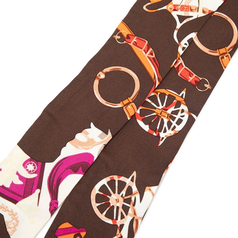 Hermes Tout en Carre Everything Is in Scarf Brown Multicolor Silk — view 2