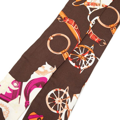 Hermes Tout en Carre Everything Is in Scarf Brown Multicolor Silk — view 2