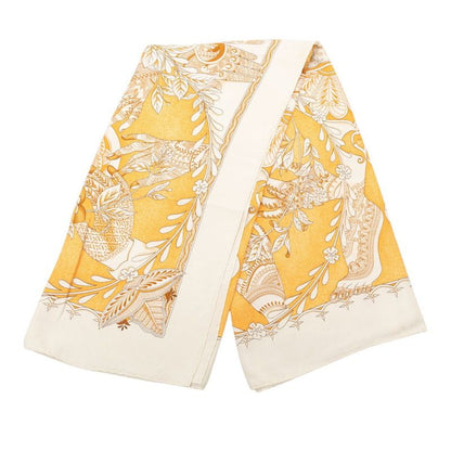 Hermes Carre 90 les Chants du Henne Henna Song Scarf Beige Multicolor Silk — view 2