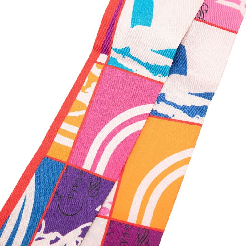 Hermes Twilly en Desordre Order Scarf Pink Multicolor Silk — view 2