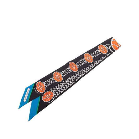 Hermes Twilly Lift Profile Scarf Black Multicolor Silk