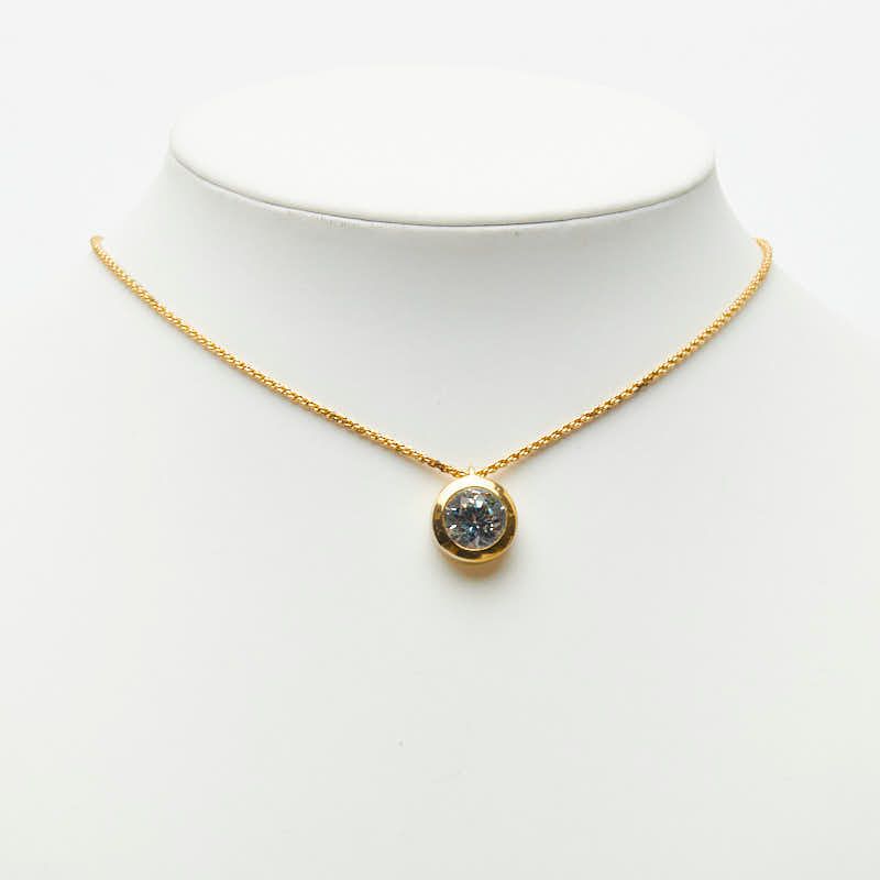 Dior Large Chain Pendant Necklace Gold Line Stone Plated — view 8