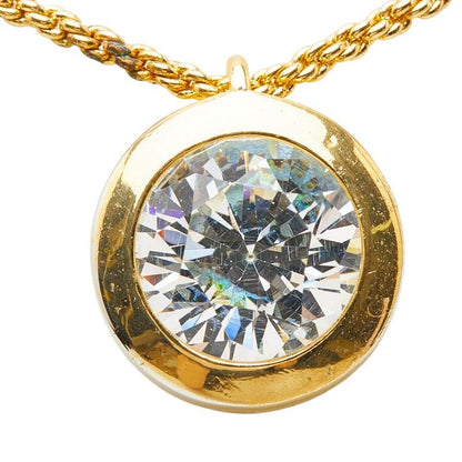 Dior Large Chain Pendant Necklace Gold Line Stone Plated — view 2