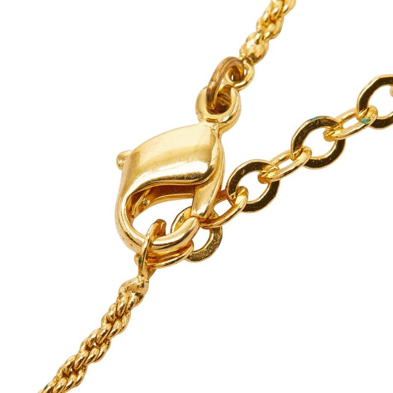Dior Large Chain Pendant Necklace Gold Line Stone Plated — view 6