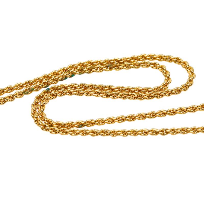 Dior Large Chain Pendant Necklace Gold Line Stone Plated — view 5