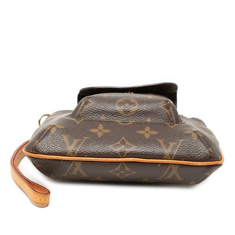 Louis Vuitton Monogram Partition Pouch Mini Bag Brown Leather — view 3
