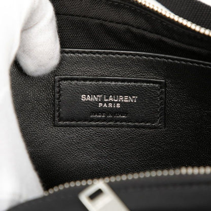 Saint Laurent Logo Shoulder Bag Black Nylon Patent — view 5