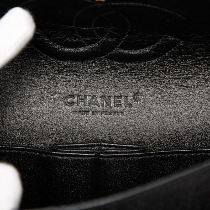 Chanel CC Logo Quilted 25 Double Flap Chain Shoulder Bag Multicolor Tweed — view 7