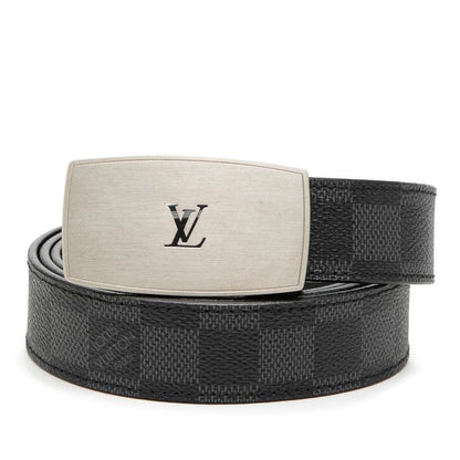 Louis Vuitton Damier Graphite Ceinture LV Cut 110 44 Black Leather Belt