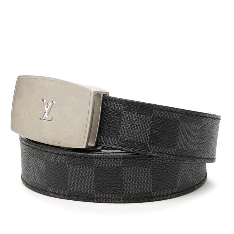 Louis Vuitton Damier Graphite Ceinture LV Cut 110 44 Black Leather Belt — view 2