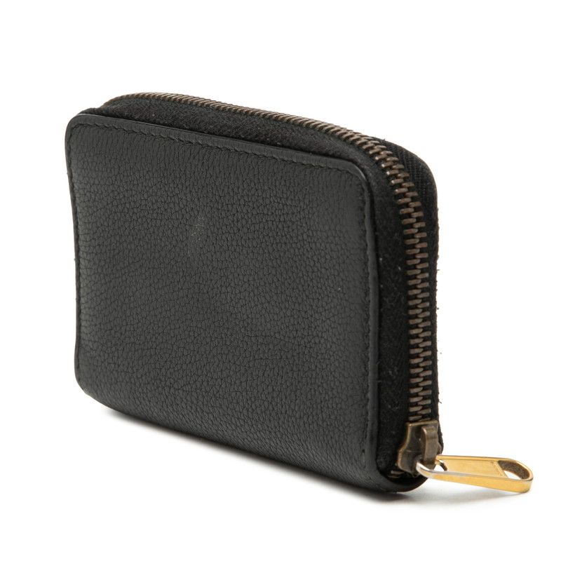 Gucci Interlocking GG Logo Zip Around Coin Purse Black Leather — view 2