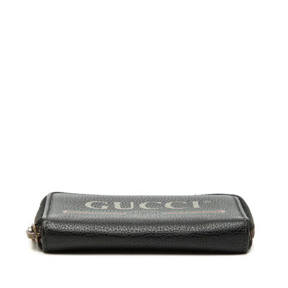 Gucci Interlocking GG Logo Zip Around Coin Purse Black Leather — view 3