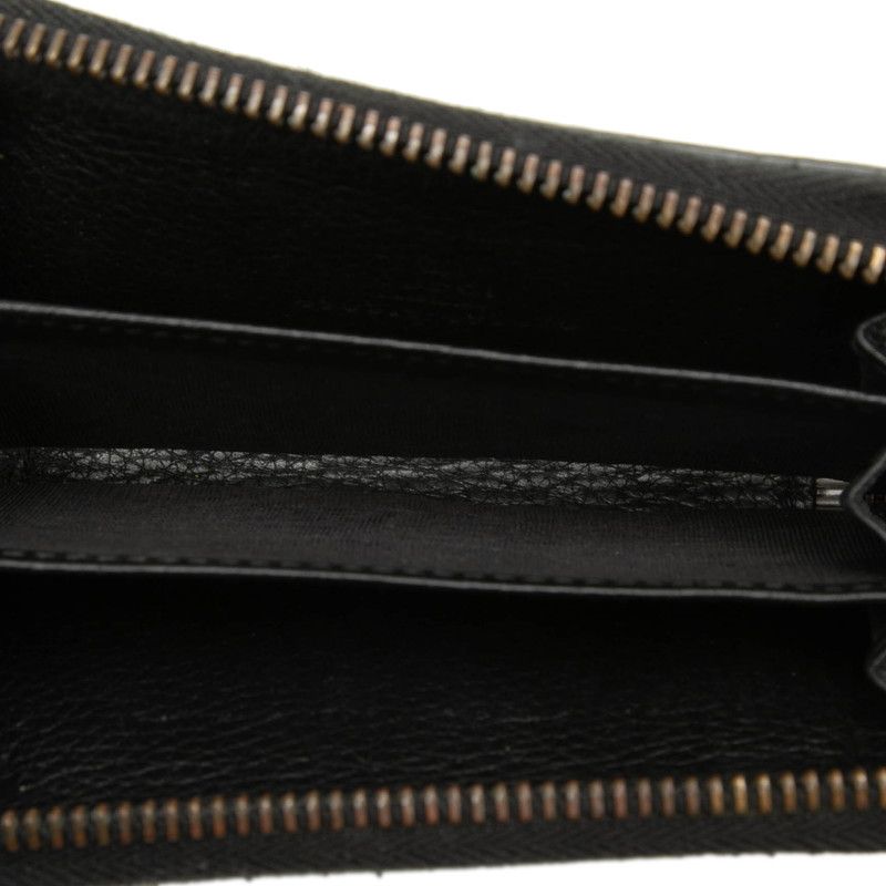 Gucci Interlocking GG Logo Zip Around Coin Purse Black Leather — view 4