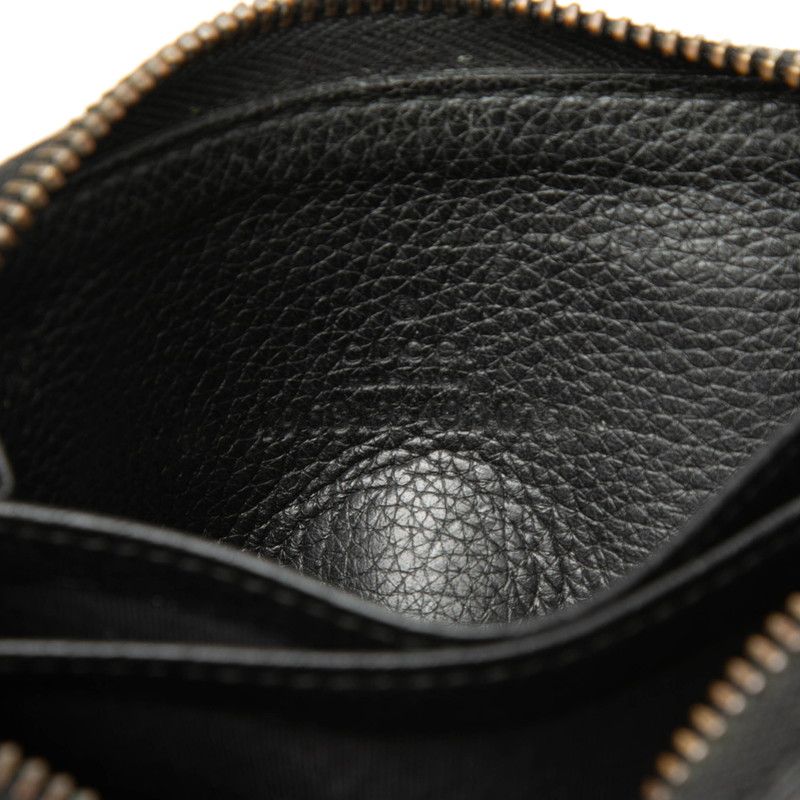 Gucci Interlocking GG Logo Zip Around Coin Purse Black Leather — view 5