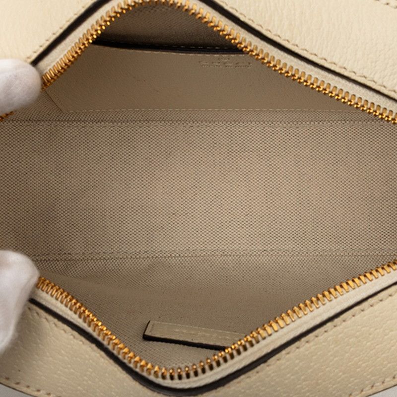 Gucci GG Supreme Ophidia Crossbody Shoulder Bag Beige Ivory Leather — view 4