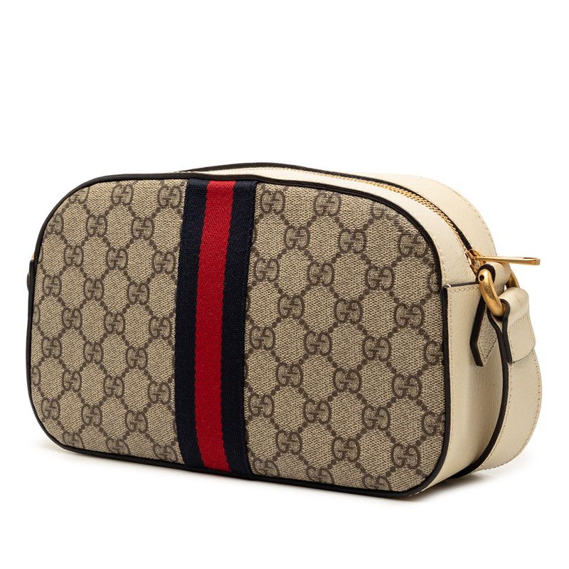 Gucci GG Supreme Ophidia Crossbody Shoulder Bag Beige Ivory Leather — view 2