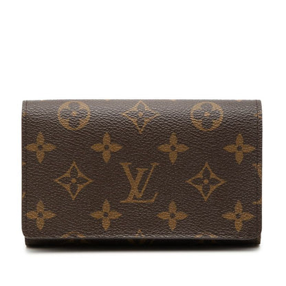 Louis Vuitton Monogram Porte-Monnaie Viennois Tresor Bifold Wallet Brown Leather