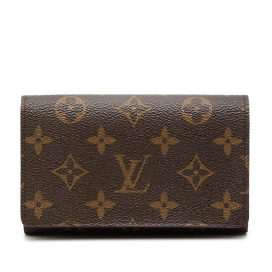 Louis Vuitton Monogram Porte-Monnaie Viennois Tresor Bifold Wallet Brown Leather
