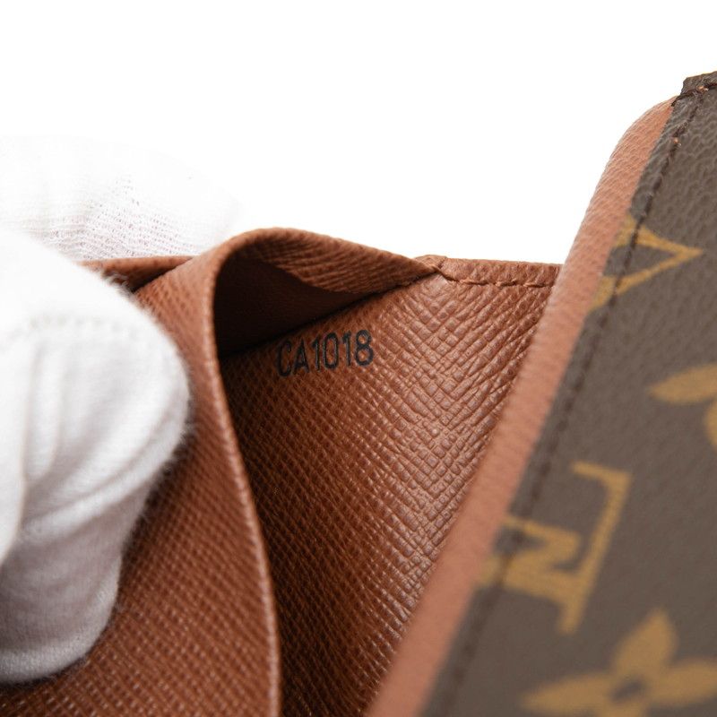 Louis Vuitton Monogram Porte-Monnaie Viennois Tresor Bifold Wallet Brown Leather — view 6