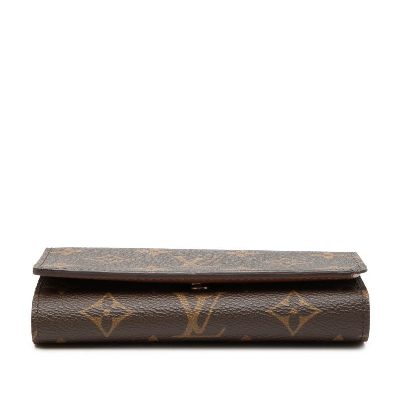 Louis Vuitton Monogram Porte-Monnaie Viennois Tresor Bifold Wallet Brown Leather — view 3