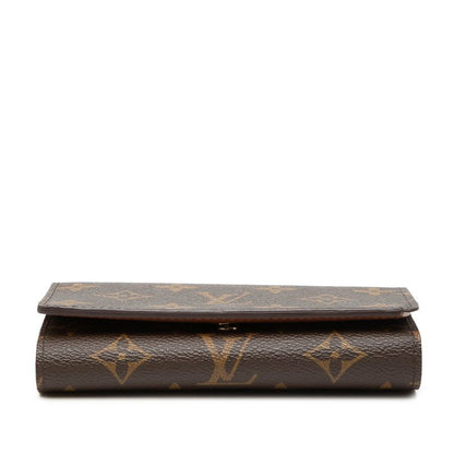 Louis Vuitton Monogram Porte-Monnaie Viennois Tresor Bifold Wallet Brown Leather — view 3