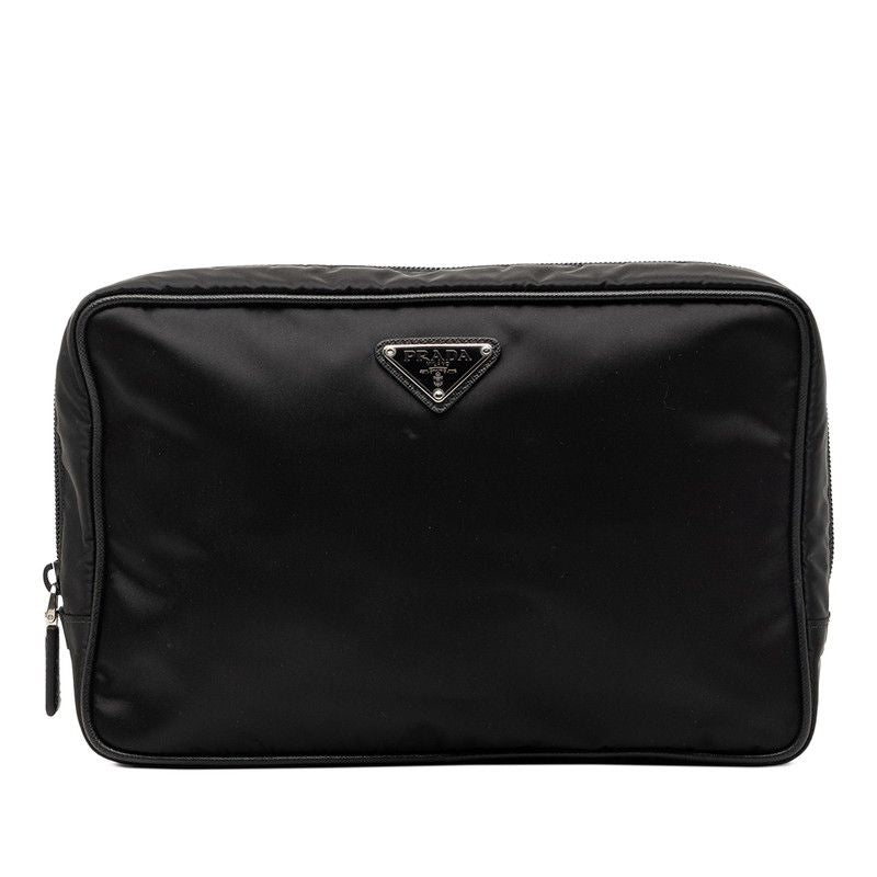 Prada Tessuto Second Bag Black Nylon Leather
